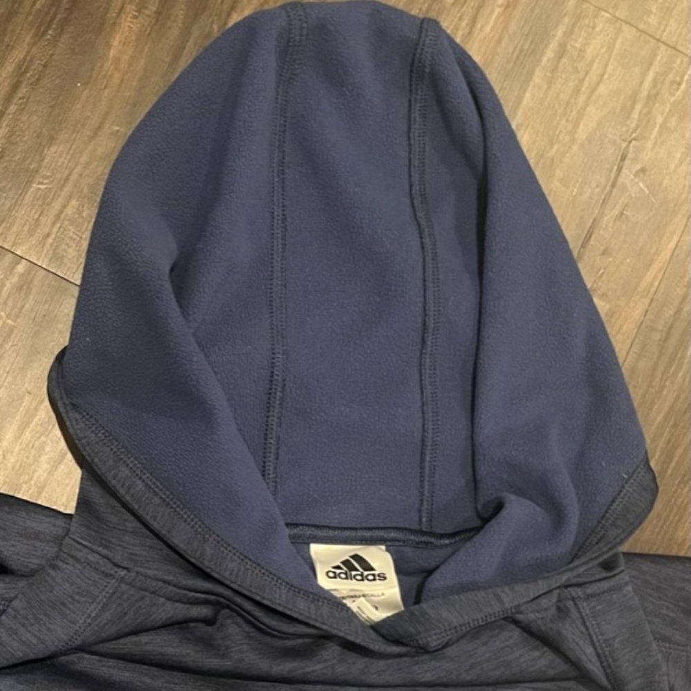 Adidas Navy Blue Boys Teens Sweatshirt Hoodie Pullover Large 14-16 - Picture 3 of 6